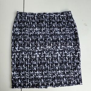 Michael Kors Womens Black White Stretchy Professional Carrier Pencil Skirt Sz 16
